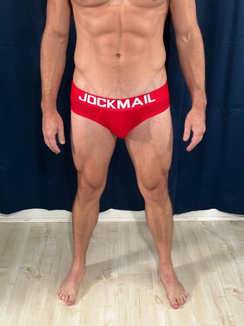 Men's Jockmail Red Mesh Brief Large